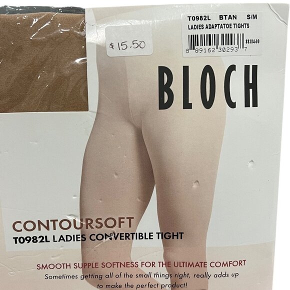 Bloch Ladies Convertible Tights Contoursoft T0982L S/M Tan - Picture 3 of 3